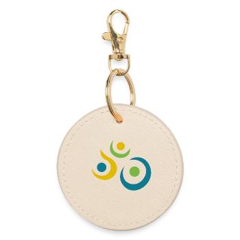 Yoga design_8 - Round Keyring - oyster - Front