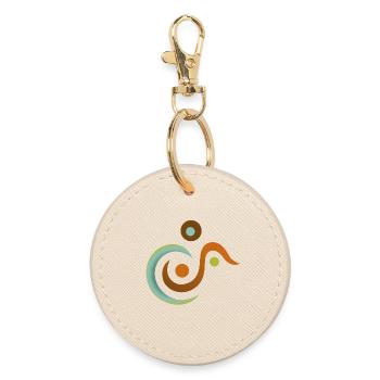 Yoga design_11 - Round Keyring - oyster - Front