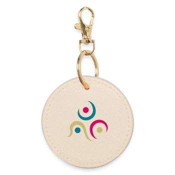 Yoga design_9 - Round Keyring - oyster - Front