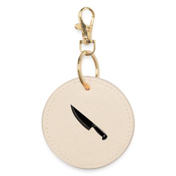 Couteau de cuisinière - Porte-clés rond - huître - Devant