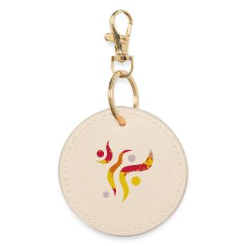 Yoga design_21 - Round Keyring - oyster - Front