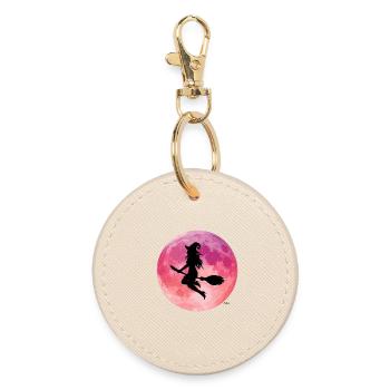 Silhouette du vol nocturne de la Lune Rose - Porte-clés rond - huître - Devant