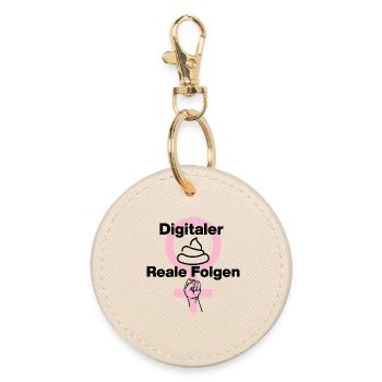 DIGITALER KACK, REALE FOLGEN! ♀️GIRL POWER, FEMALE - Runder Schlüsselanhänger - Auster - Vorne