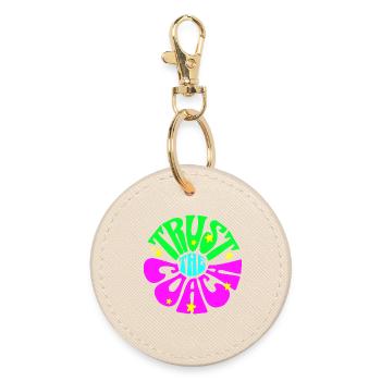 Tennis Trainer Shirt, Trust the Coach hoodie - Round Keyring - oyster - Front