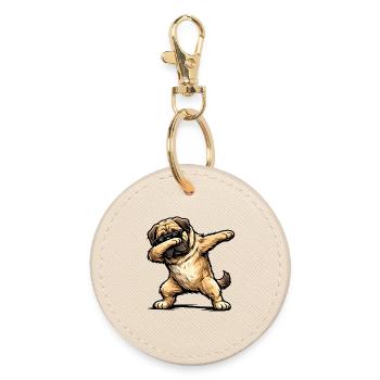 Mastiff en forme de dab - Porte-clés rond - huître - Devant