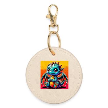 dragon - Round Keyring - oyster - Front
