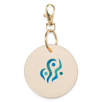 Yoga design_36 - Round Keyring - oyster - Front