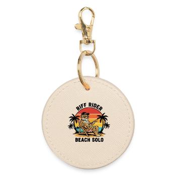 Jaguar Riff Rider Beach Solo Ukulele - Round Keyring - oyster - Front