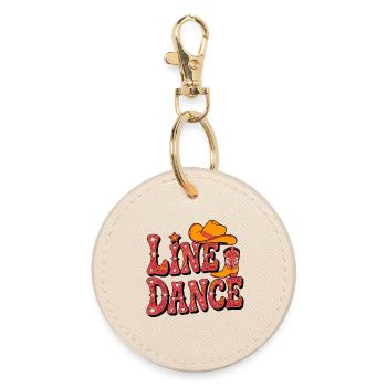 Line Dance Western Flair - Runder Schlüsselanhänger - Auster - Vorne