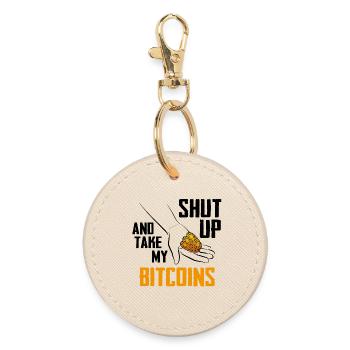 Emblème des pièces de main Bitcoin / Prends mon Bitcoin - Porte-clés rond - huître - Devant