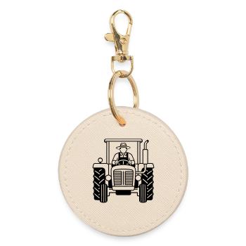 Tracteur - Porte-clés rond - huître - Devant