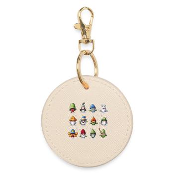 Colorful Gnomes Collection - Round Keyring - oyster - Front