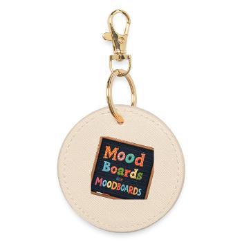 Mood Boards Typographie colorée - Porte-clés rond - huître - Devant