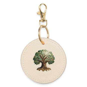 Mosaïque de l’Arbre de Vie - Art spirituel pour la nature Fan - Porte-clés rond - huître - Devant