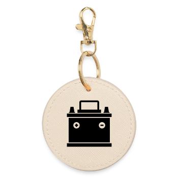 Car battery - Round Keyring - oyster - Front