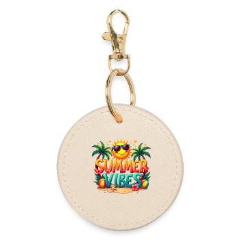 Summer Vibes: Sunny Beach Mood - Round Keyring - oyster - Front