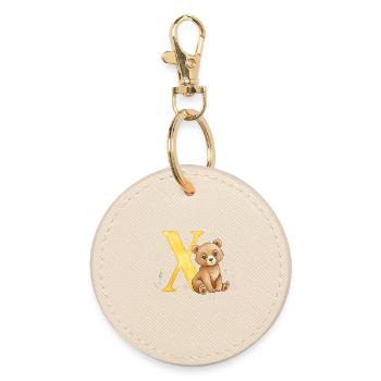 Peinture aquarelle de X et Teddy Bear - Porte-clés rond - huître - Devant