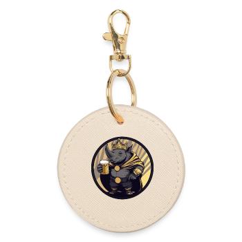 Rhino Beer Funny - Round Keyring - oyster - Front