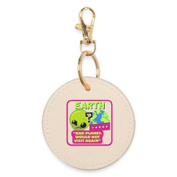 EARTH - "Bad planet, would not visit again" - Round Keyring - oyster - Front