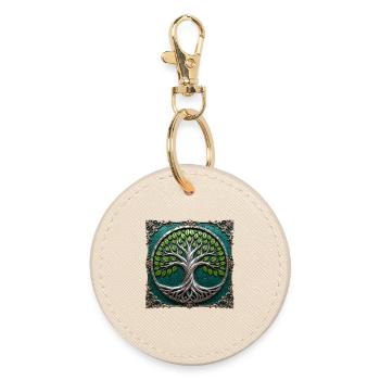 Arbre de vie circulaire métallique - Porte-clés rond - huître - Devant