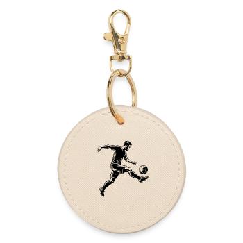Soccer player - Round Keyring - oyster - Front