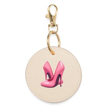 High Heels Shoes - Round Keyring - oyster - Front