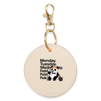 Monday Tuesday Wednesday Padel - Round Keyring - oyster - Front
