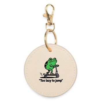 Trop paresseux pour sauter Drôle de grenouille Chillout - Porte-clés rond - huître - Devant