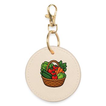 Panier de légumes frais du potager - Porte-clés rond - huître - Devant