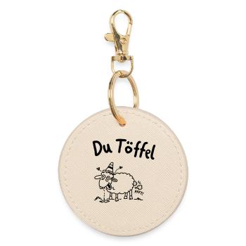 Du Töffel Moin Norddeutsch Tollpatsch - Runder Schlüsselanhänger - Auster - Vorne