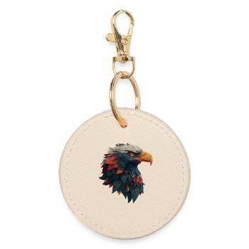 Powerful Eagle Head, Strong, Determined Gift - Round Keyring - oyster - Front