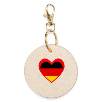 Rotes Deutschland Herzflagge – Liebe und Stolz - Porte-clés rond - huître - Devant