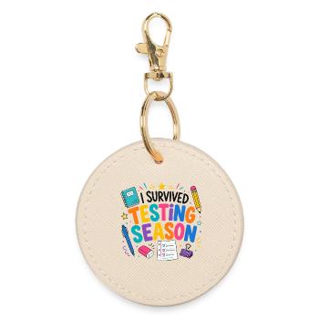 I survived the exam phase School Humor - Round Keyring - oyster - Front
