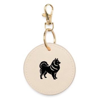 Japanese Spitz - Round Keyring - oyster - Front