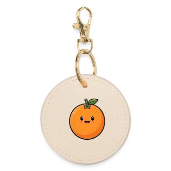 Mignon Orange - Motif de fruits sucrés été 2026 - Porte-clés rond - huître - Devant