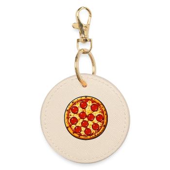 Illustration de pizza au pepperoni dans le style de bande dessinée - Porte-clés rond - huître - Devant