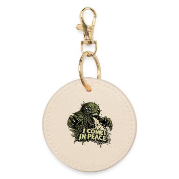 Chemise de monstre extraterrestre Je viens en paix - Porte-clés rond - huître - Devant