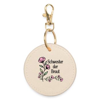 Schwester der Braut - Runder Schlüsselanhänger - Auster - Vorne