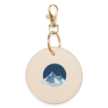 Starry Night Mountains – Winter Magic - Round Keyring - oyster - Front