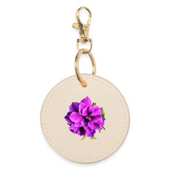 Purple petunia flower - Round Keyring - oyster - Front