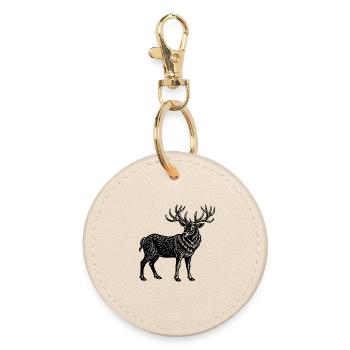 elk - Round Keyring - oyster - Front