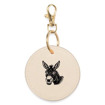 Donkey smile - Round Keyring - oyster - Front