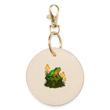 Motif fantastique de la nature des champignons de la forêt lumineuse - Porte-clés rond - huître - Devant
