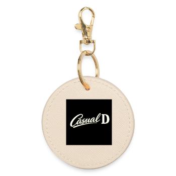 Casual D Vintage Script - Round Keyring - oyster - Front