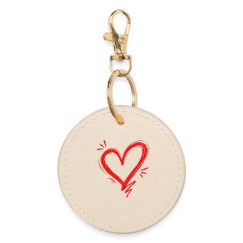 Heart - Round Keyring - oyster - Front