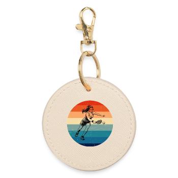 Pickleball Game Design for Pickleball Coach Fans - Round Keyring - oyster - Front