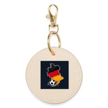 Germany Retro Country Map Vintage Design - Round Keyring - oyster - Front