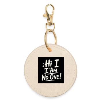Hi I'm nobody - Round Keyring - oyster - Front