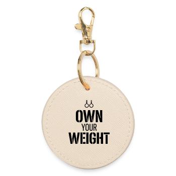 Calisthenics Bodyweight Training Fitness Strength - Round Keyring - oyster - Front
