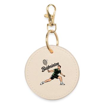 Sport de badminton - Porte-clés rond - huître - Devant
